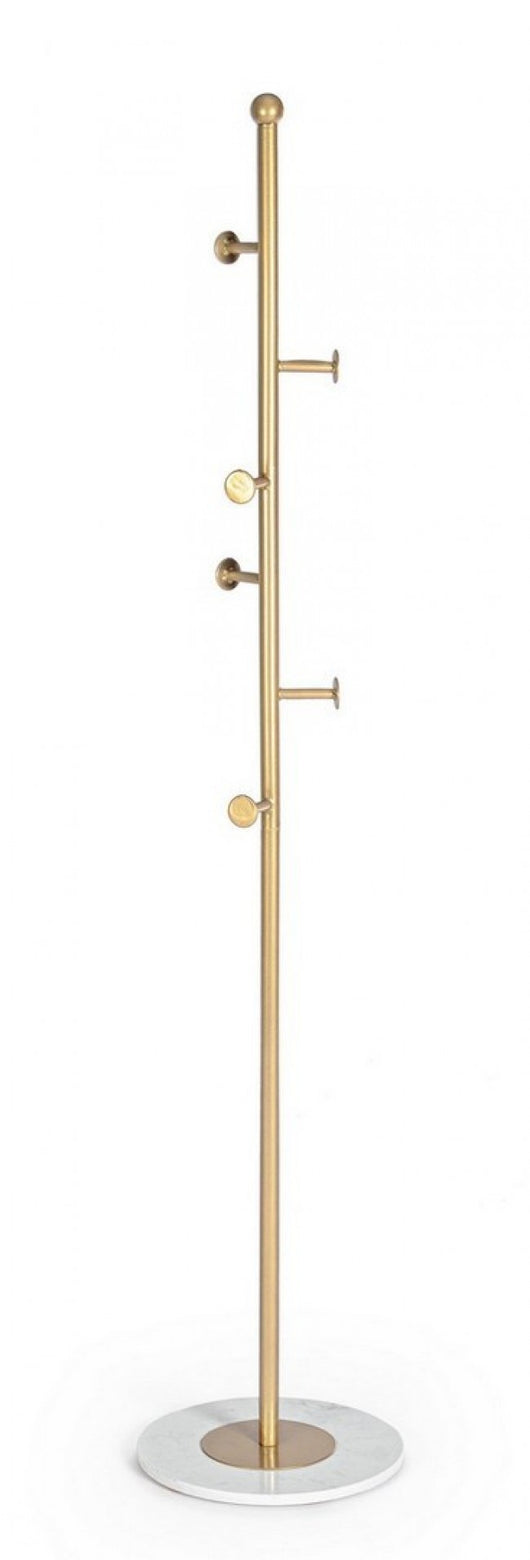 Set 2 Appendiabiti in Marmo Oro Moderno H175 cm - PARADISO