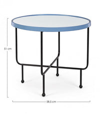 Tavolino con Specchio Acciaio Azzurro Moderno 58,5 cm - LILA