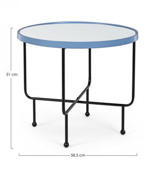 Tavolino con Specchio Acciaio Azzurro Moderno 58,5 cm - LILA