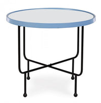 Tavolino con Specchio Acciaio Azzurro Moderno 58,5 cm - LILA