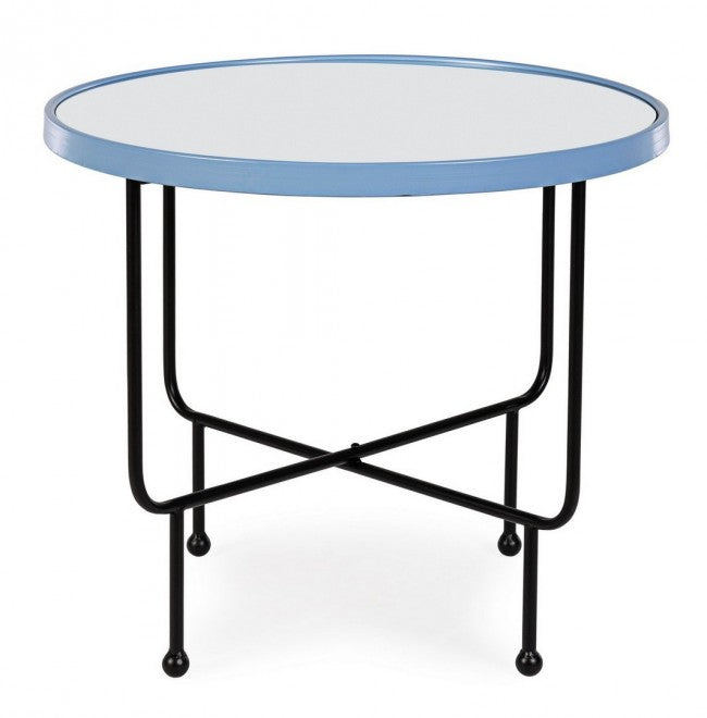 Tavolino con Specchio Acciaio Azzurro Moderno 58,5 cm - LILA