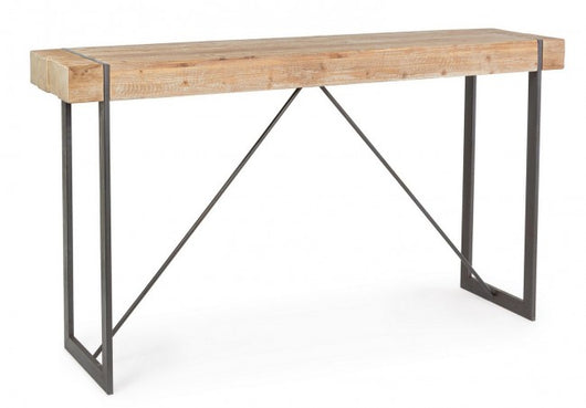 Tavolo Bar Legno Marrone Industriale da Interno 200x50 - THEO