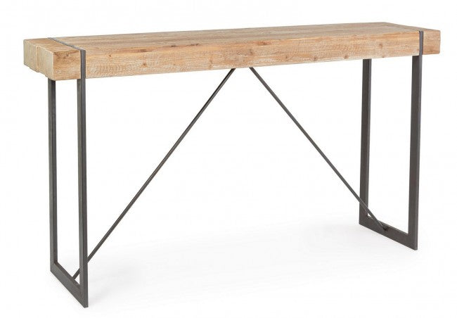Tavolo Bar Legno Marrone Industriale da Interno 200x50 - THEO