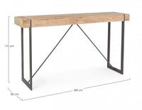 Tavolo Bar Legno Marrone Industriale da Interno 200x50 - THEO