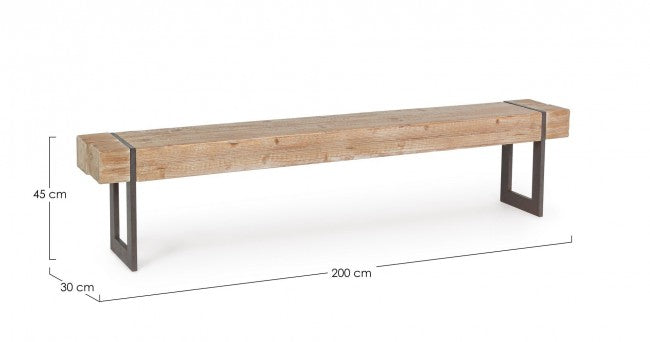 Panca Legno Marrone Industriale da Interno - THEO