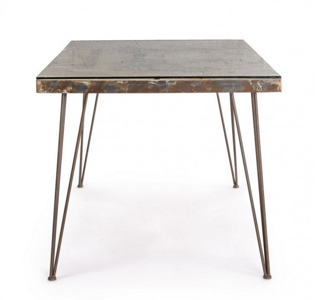 Tavolo Legno Grigio Industriale da Interno 160x90 - RYDER