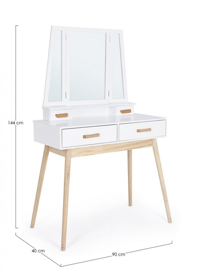 Consolle con Specchio Legno Bianco Moderna da Interno - EXCEPTIONAL