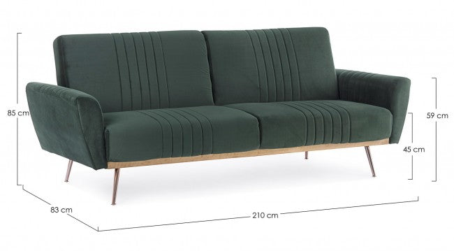 Divano Letto Velluto Verde Moderno da Interno - JACK