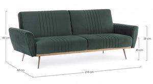 Divano Letto Velluto Verde Moderno da Interno - JACK