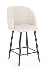 Set 2 Sgabelli Cucina Bouclé Nero Moderno da Interno - FELICIA