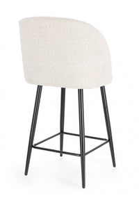 Set 2 Sgabelli Cucina Bouclé Nero Moderno da Interno - FELICIA