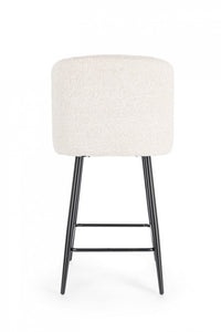 Set 2 Sgabelli Cucina Bouclé Nero Moderno da Interno - FELICIA