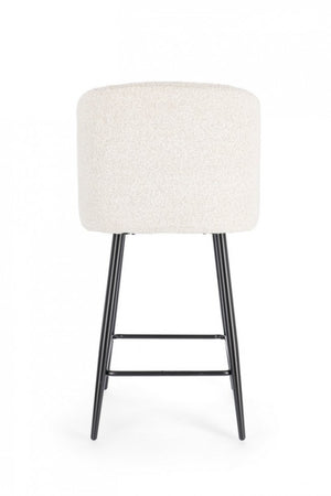 Set 2 Sgabelli Cucina Bouclé Nero Moderno da Interno - FELICIA