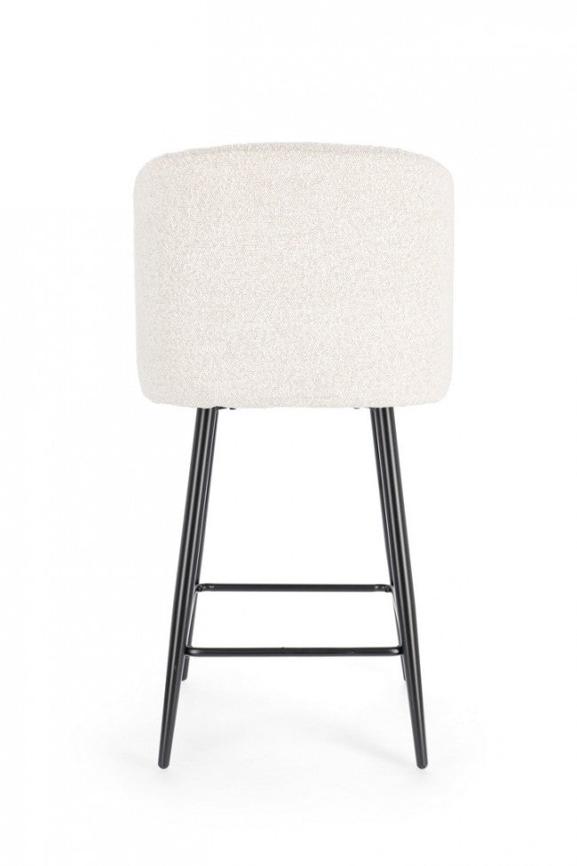 Set 2 Sgabelli Cucina Bouclé Nero Moderno da Interno - FELICIA