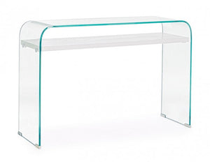 Consolle 2 Piani Legno Bianco Moderna da Interno 110x35 - SARA