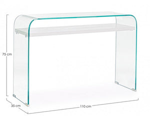 Consolle 2 Piani Legno Bianco Moderna da Interno 110x35 - SARA