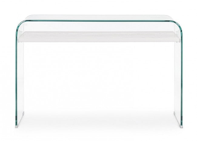 Consolle 2 Piani Legno Bianco Moderna da Interno 110x35 - SARA