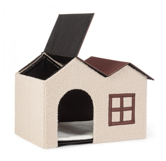 Set 4 Cucce Casetta Pvc Beige da Interno H40 cm - ELEGANT