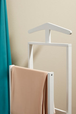 Indossatore Legno Bianco Moderno da Interno H106 - ORIZZONTE