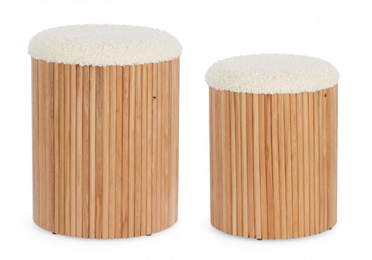 Pouf Contenitore Legno Marrone Stile Naturale da Interno - RYAN