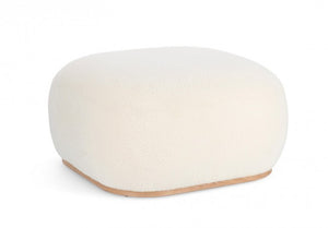 Pouf in Tessuto Bianco Moderno da Interno - RYAN