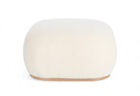 Pouf in Tessuto Bianco Moderno da Interno - RYAN