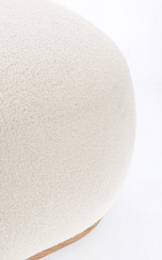 Pouf in Tessuto Bianco Moderno da Interno - RYAN