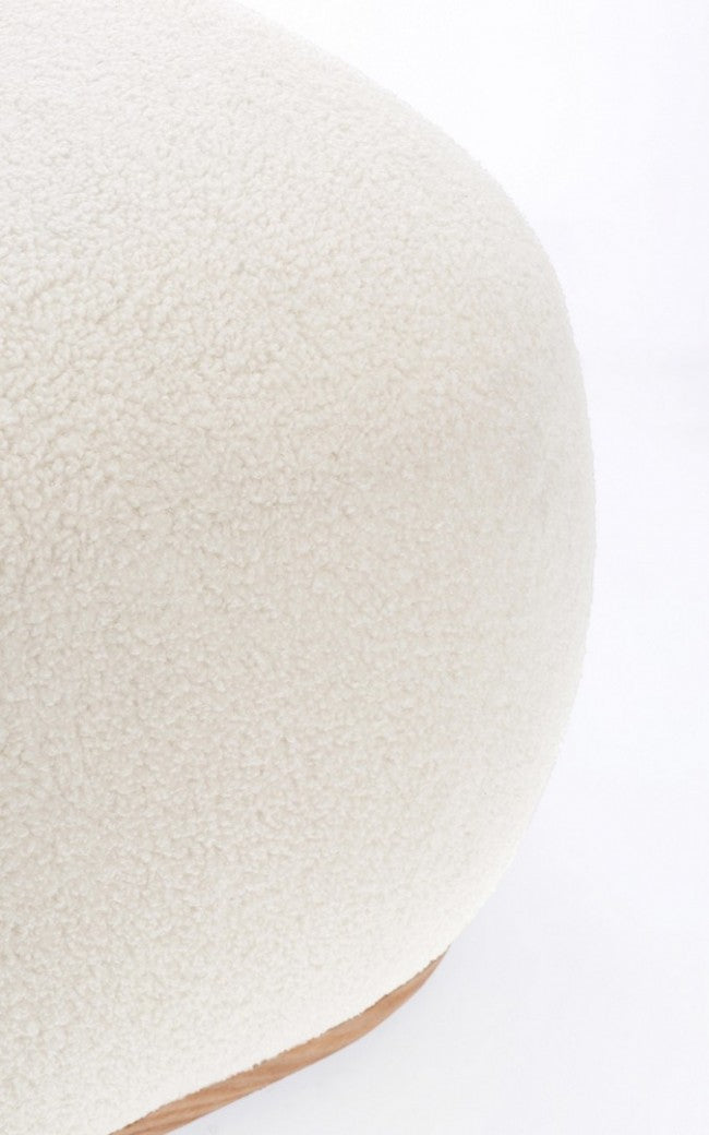 Pouf in Tessuto Bianco Moderno da Interno - RYAN