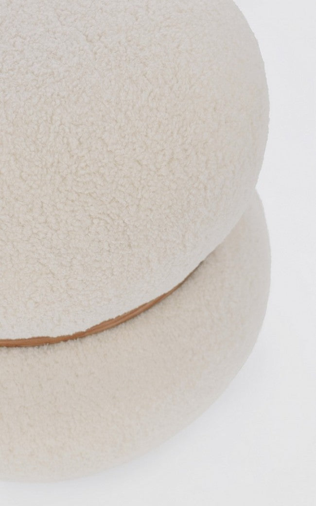 Pouf in Tessuto Bianco Moderno da Interno - RYAN