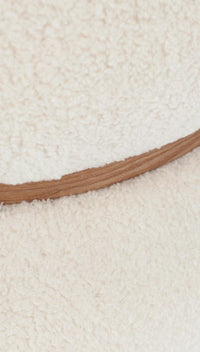 Pouf in Tessuto Bianco Moderno da Interno - RYAN