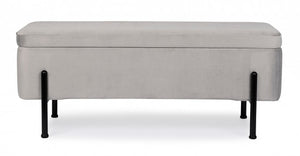 Panca Contenitore Velluto Grigio Moderno da Interno - DAHLIA