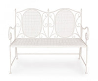 Panca 2 Posti Acciaio Bianco Vintage da Esterno - IRENE