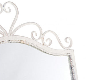 Specchio da Terra Acciaio Bianco Stile Boho da Interno - IRENE