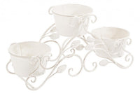 Set 2 Vasi 3 Piani Acciaio Bianco Rustico da Interno - IRENE