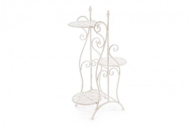 Set 3 Porta Fiori Acciaio Bianco Shabby da Interno H80 - IRENE