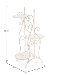 Set 3 Porta Fiori Acciaio Bianco Shabby da Interno H80 - IRENE