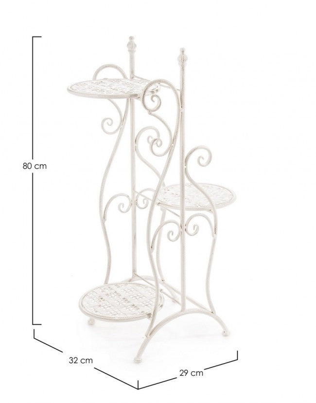 Set 3 Porta Fiori Acciaio Bianco Shabby da Interno H80 - IRENE