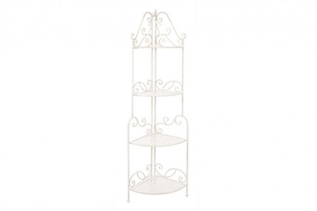 Angoliera 4 Piani Acciaio Bianco Rustica da Interni - IRENE