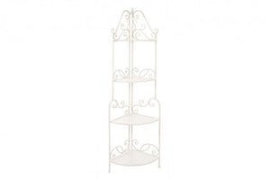 Angoliera 4 Piani Acciaio Bianco Rustica da Interni - IRENE