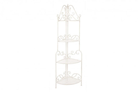 Angoliera 4 Piani Acciaio Bianco Rustica da Interni - IRENE