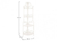 Angoliera 4 Piani Acciaio Bianco Rustica da Interni - IRENE