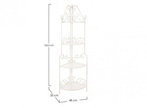 Angoliera 4 Piani Acciaio Bianco Rustica da Interni - IRENE