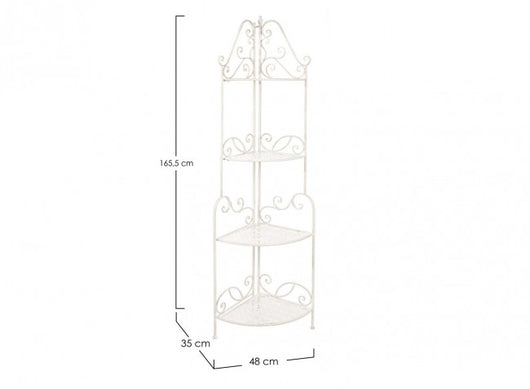 Angoliera 4 Piani Acciaio Bianco Rustica da Interni - IRENE