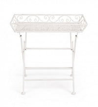 Set 2 Tavolini Rettangolari Acciaio Bianco Stile Rustico - IRENE