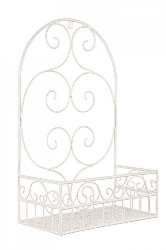 Set 4 Porta Fiori in Acciaio Bianco Rustico da Parete - IRENE