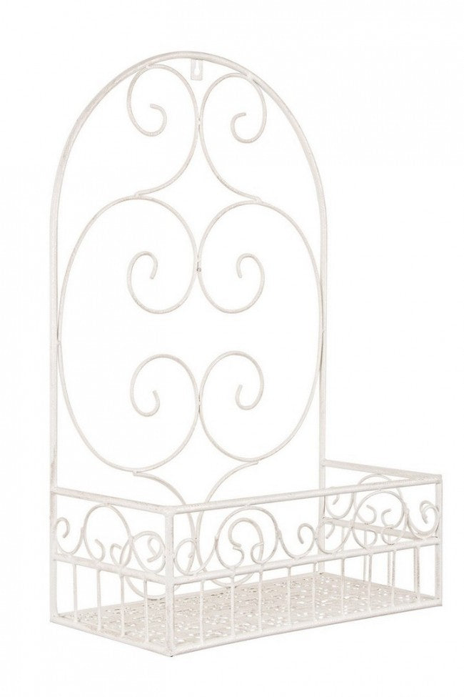 Set 4 Porta Fiori in Acciaio Bianco Rustico da Parete - IRENE