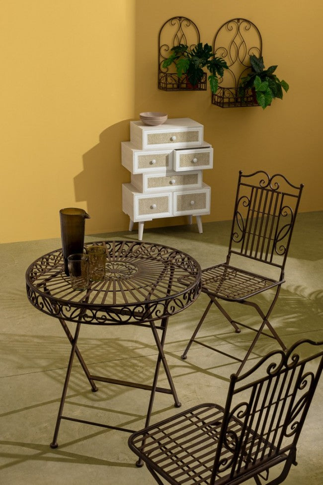 Set 4 Porta Fiore in Acciaio Marrone da Parete - EMMA