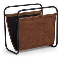 Set 2 Porta Riviste Pelle Marrone Industriale da Interno - ROSA