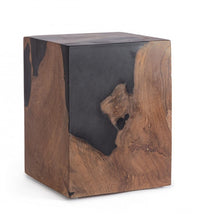 Tavolino Teak Nero Moderno da Interno 30x30 cm - MAX