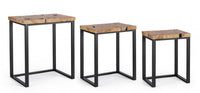 Tavolini in Teak Marrone Industriale da Interno - MIRANDA